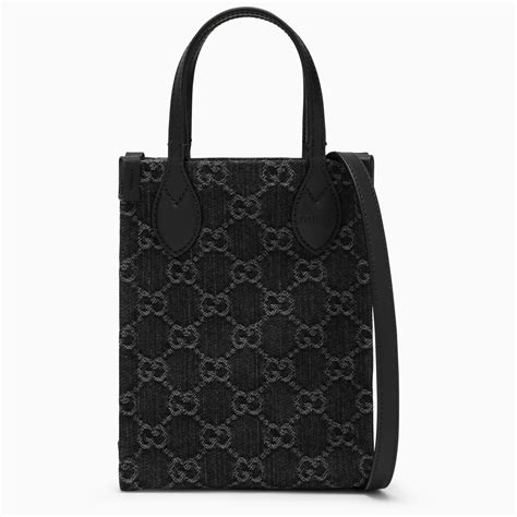 borsa gucci grigia in tessuto manici neri|Borse da donna Gucci .